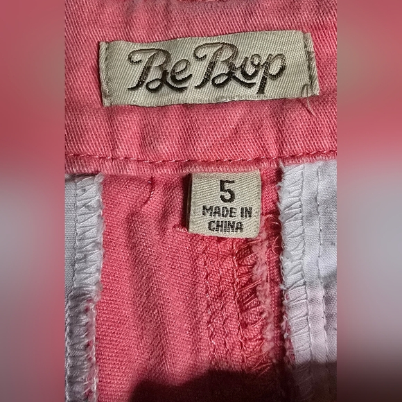 BeBop Shorts Size 5 Low-rise Denim Pink Jeans Stretch Low Rise Hipster Palm Tree - Picture 4 of 7